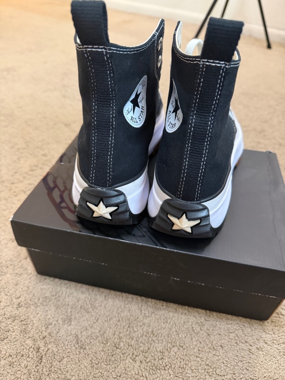 Converse Black and White High-Top Canvas Sneakers - Picture 2 of 7